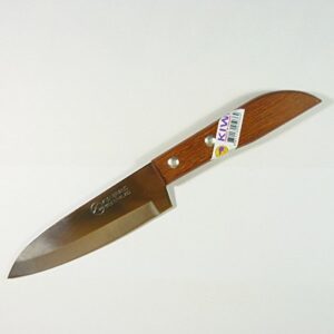 Thai Chef's Knife Cook Knives KIWI Brand 503 Utility Cutlery Steak Wood Handle Kitchen Sharp Blade 3 6/8" Stainless Steel