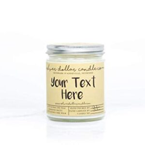 Personalized 8oz/16oz Handmade 100% Soy Wax Scented Candle by Silver Dollar Candle Co.