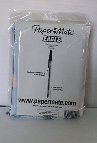 Paper Mate (Pack of 1) Eagle black Ball Point Pens, 10 Pieces per pack.