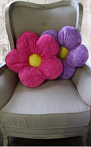 Adorable 15" Minky Flower Pink Throw Pillow