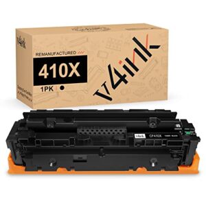 v4ink remanufactured 410x toner cartridge replacement for hp 410a 410x cf410x cf410a black high yield toner for hp color pro mfp m477fnw m477fdw m477fdn m452dn m452dw m452nw m377dw m452 m477 printer