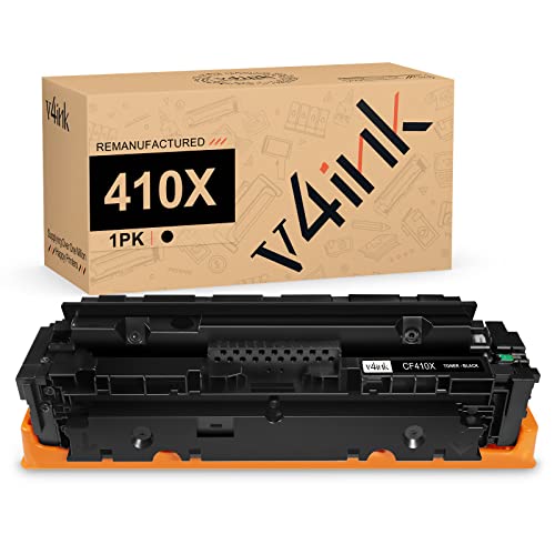 v4ink Remanufactured 410X Toner Cartridge Replacement for HP 410A 410X CF410X CF410A Black High Yield Toner for HP Color Pro MFP M477fnw M477fdw M477fdn M452dn M452dw M452nw M377dw M452 M477 Printer