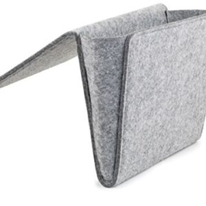 Kikkerland Grey Felt Bedside Pocket Caddy, Storage, Organizer, Holder