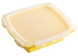 mr. bar-b-q mini flip and flavor collapsible marinade tray home, yellow