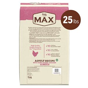 NUTRO MAX Adult Mini Chunk Recipe Dry Dog Food With Farm-Raised Chicken, 25 LB Bag