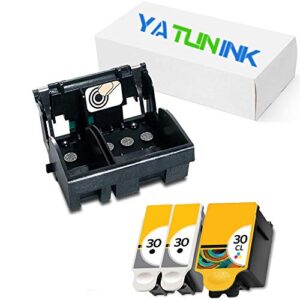 yatunink remanufactured ink cartridge replacement for kodak 30 30xl ink cartridge and kodak 30 printhead for esp c310 c315 office 2150 2170 hero 3.1 3.2 5.1 printer(3 pack cartridge +1 pack printhead)