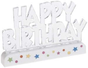 unique flashing happy birthday cake decoration, 4.5" x 3.5", multicolor
