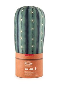 kikkerland cactus plant soft plush pillow headrest for home, office, travel
