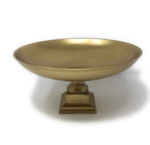serene spaces living gold pedestal bowl - add fruit or treats for a table centerpiece with rich gold color, ideal for home decor, weddings, parties, events, measures 10.75" diameter &5.75" tall