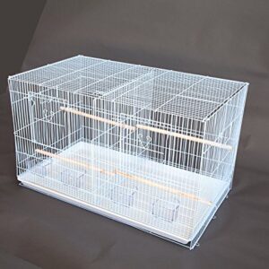 Set of 3 Breeding Bird Carrier Cage with Central Dividor White L30xW18xH18 On Stand