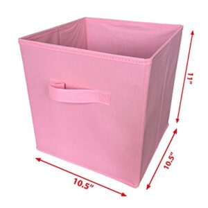 Sodynee Foldable Cloth Storage Cube Basket Bins Organizer Containers Drawers, 6 Pack, Pink