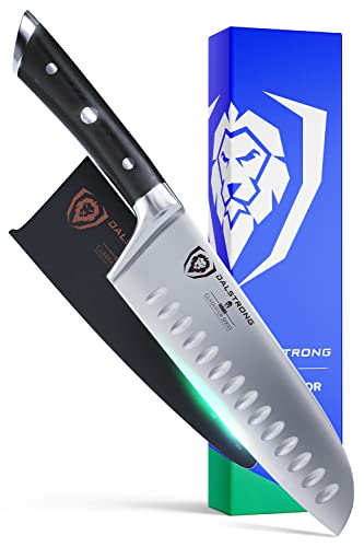 Dalstrong Santoku Knife - 7 inch - Gladiator Series ELITE - High Carbon German Steel - Sheath Included - Razor Sharp Kitchen Knife - Asian Vegetable Knife - NSF Certified