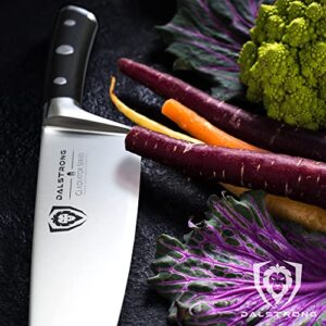 DALSTRONG Chef Knife - 8 inch Blade - Gladiator Series ELITE - Forged HC German Steel Chef's Knife - Razor Sharp Kitchen Knife - Professional Full Tang Knife - Black G10 Handle - Sheath -NSF Certified