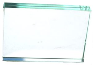 rectangular refraction block, 3" (75mm) x 2" (50mm) x 0.5" (12mm) - optically worked glass - slightly beveled edges - excellent for physics experiments & photography - eisco labs
