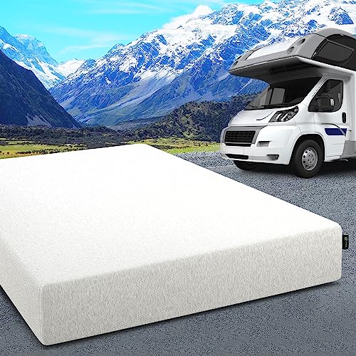 ZINUS 8 Inch Ultima Memory Foam Mattress / Short Queen Size for RVs, Campers & Trailers / Mattress-in-a-Box White