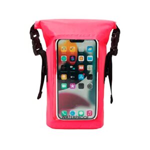 geckobrands Waterproof Phone Tote Dry Bag Waterproof Case, Neon Pink - Works with Samsung Galaxy, iPhone, Google