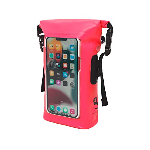 geckobrands Waterproof Phone Tote Dry Bag Waterproof Case, Neon Pink - Works with Samsung Galaxy, iPhone, Google