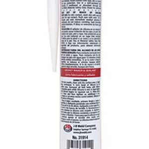 J-B Weld 31914 Red High Temperature RTV Silicone Gasket Maker and Sealant - 10.3 oz.