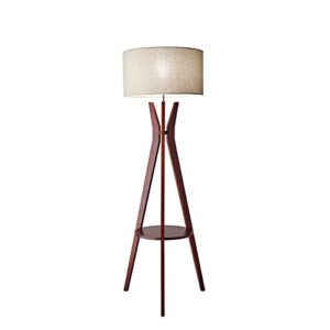 adesso 3471-15 bedford 59.5" floor lamp, smart outlet compatible , brown