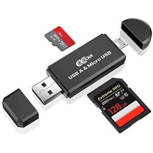 micro usb otg to usb 2.0 sd card adapter, cococka micro sd card reader，trail camera memory card adapter connector for android phone/computer，supports sd/sdhc/scxc/mmc/mmc micro