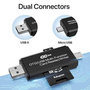 Micro USB OTG to USB 2.0 SD Card Adapter, COCOCKA Micro SD Card Reader，Trail Camera Memory Card Adapter Connector for Android Phone/Computer，Supports SD/SDHC/SCXC/MMC/MMC Micro