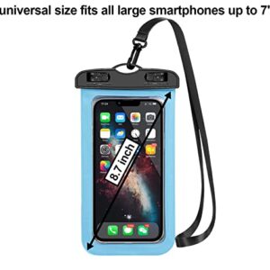 5 Pack Universal Waterproof Phone Pouch, Large Phone Dry Bag Waterproof Case for Apple iPhone 14 13 12 11 Pro Max XS Max XR X 8 7 6 Plus SE, Samsung S21 S20 S10,Note,Up to 7"