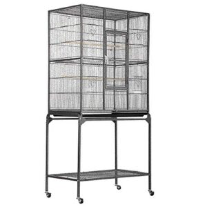 topeakmart 63-inch wrought iron large parrot bird cage cockatiel conure mid-sized parrot cage