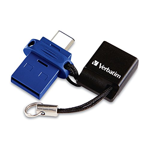 Verbatim Store 'n' Go USB Flash Drive 3.0, Dual USB, USB C and USB A, 16GB, Blue