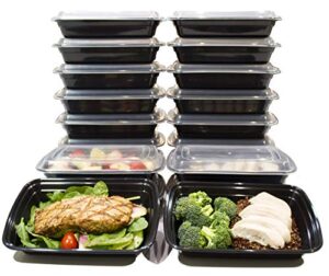 [20 pack] 24 oz. meal prep containers bpa free plastic reusable food storage container microwave & dishwasher safe w/airtight lid for portion control & bento box lunch box