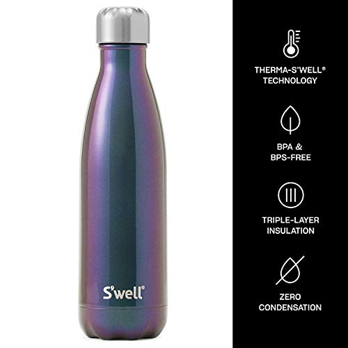 S'well Stainless Steel Water Bottle - 17 Fl Oz - Supernova - Triple-Layered Vacuum-Insulated Containers Keeps Drinks Cold for 36 Hours and Hot for 18 - BPA-Free - Perfect for the Go