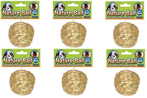 (6 Pack) Ware Natural Sisal Ball Toy for Small Pets, Medium