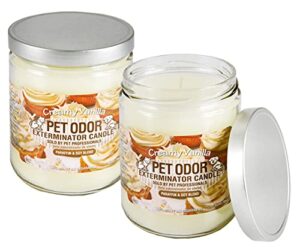 specialty pet products odor exterminator candle, creamy vanilla, 13 ounce jar (pack of 2)