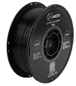 1.75mm black pla 3d printer filament - 1kg spool (2.2 lbs) - dimensional accuracy +/- 0.03mm