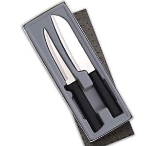 rada cutlery two piece knife stainless steel cook’s choice gift set steel resin, 2, black handle