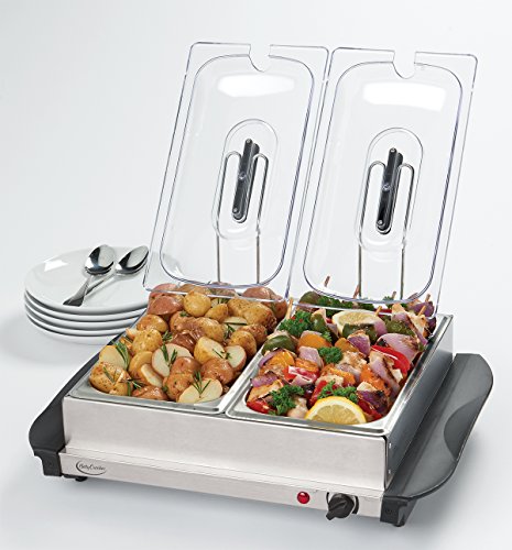 BETTY CROCKER RA39978 Stainless Steel Buffet Server with Warming Tray, Multicolor