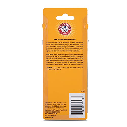 Arm & Hammer for Pets Dental Toothbrush & Cover for Small Dogs | Best Toothbrush with Cover for Small Dog Breeds | Easy to Use and Convenient Dog Toothbrush