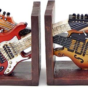 Bellaa 26249 Bookends Vintage Guitar Music Lovers Books Ends Holder Gifts 6 Inch