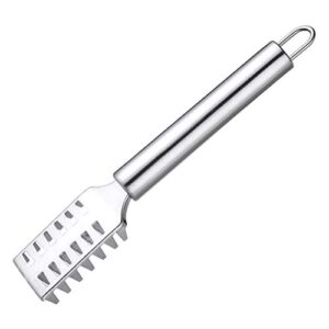 comfecto fish scaler remover, stainless steel sawtooth fish skinner descaler tool cleaner, ergonomic handle scale scraper peeler, easily brush scales cleaning for chef and home cooks