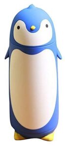 chezmax penguin vacuum thermos stainless steel water bottle travel mug flask for kids children student 9.5oz blue
