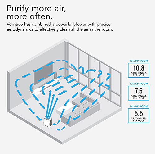 Vornado AC350 Air Purifier with True HEPA Filter, Captures Allergens, Smoke, Odors, Pollen, Dust, Mold Spores, Pet Dander