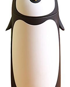 ChezMax Penguin Cartoon Water Bottle for Kids Water Glass 10.0oz Black