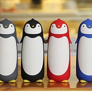 ChezMax Penguin Cartoon Water Bottle for Kids Water Glass 10.0oz Black