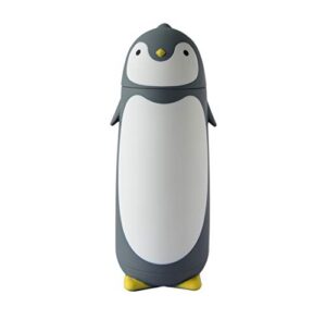chezmax penguin cartoon water bottle for kids water glass 10.0oz blue