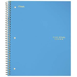 five star spiral notebook, 1 subject, college ruled paper, 100 sheets, 11" x 8-1/2", teal (72051)