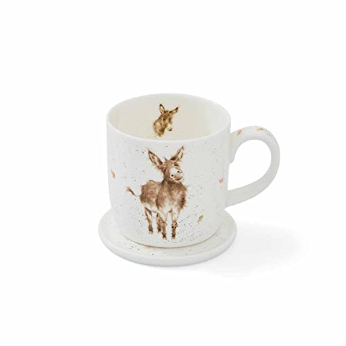 Royal Worcester Wrendale Designs Gentle Jack Mug & Coaster Set | 11 Ounce Coffee Mug with Coaster | Made from Fine Bone China | Microwave and Dishwasher Safe