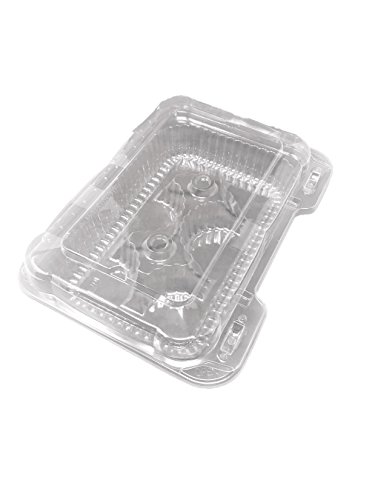 Mr Miracle 6 Compartment for Standard Cupcakes or Small Muffins. Clear Clamshell Container. Cupcake Slots are 2.5 x 2.5 inches. Container itself is 2.5 Inches Tall. Pack of 10