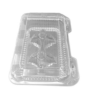 Mr Miracle 6 Compartment for Standard Cupcakes or Small Muffins. Clear Clamshell Container. Cupcake Slots are 2.5 x 2.5 inches. Container itself is 2.5 Inches Tall. Pack of 10