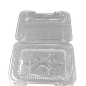 Mr Miracle 6 Compartment for Standard Cupcakes or Small Muffins. Clear Clamshell Container. Cupcake Slots are 2.5 x 2.5 inches. Container itself is 2.5 Inches Tall. Pack of 10