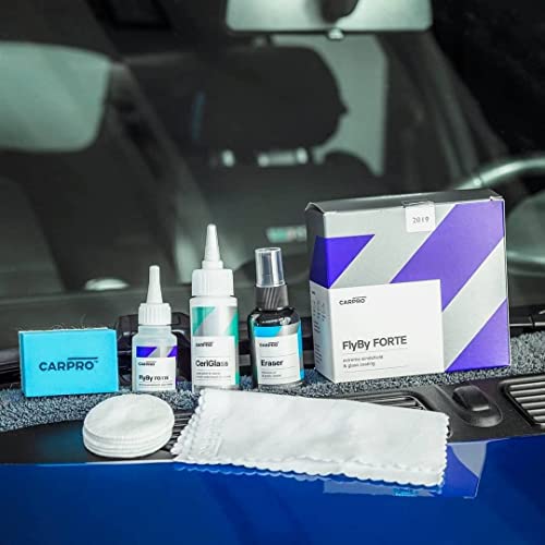 CARPRO Flyby Forte V4 - Professional Extreme Windshield & Glass Coating, Rain Shower Water Repellent & Glass Treatment, Semi-Permanent Last Up to 2 Years - 15mL Full Kit