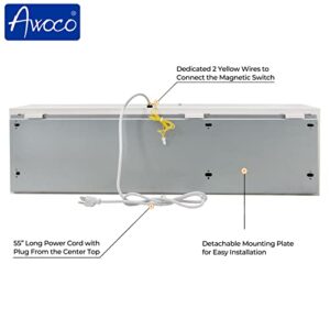 Awoco 60” Super Power 2 Speeds 2100 CFM Commercial Indoor Air Curtain, UL Certified, 120V Unheated with an Easy-Install Magnetic Switch